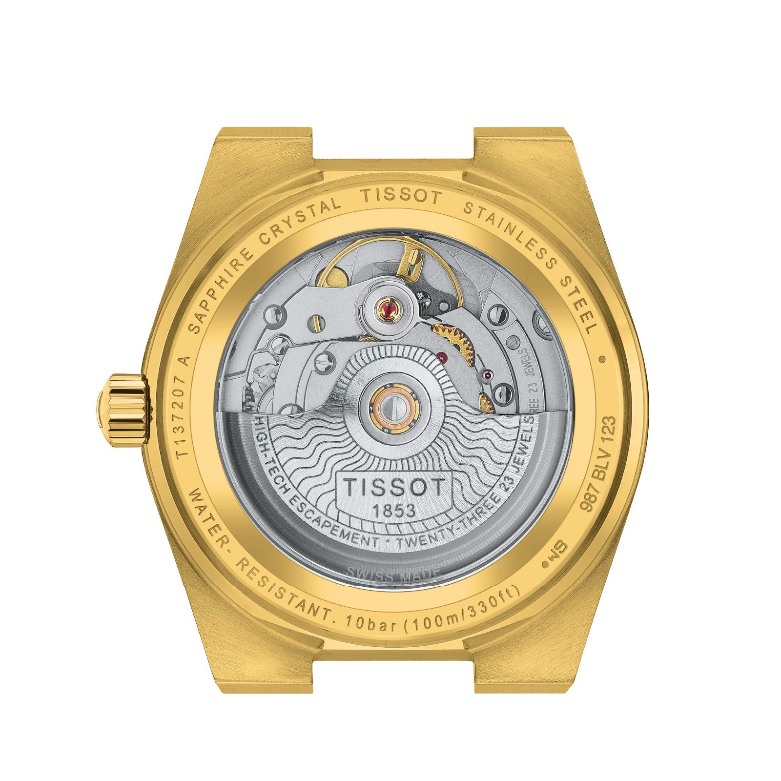 Orologio uomo auto Tissot T-Classic cassa bracciale acciaio oro 35mm T1372073302100-2
