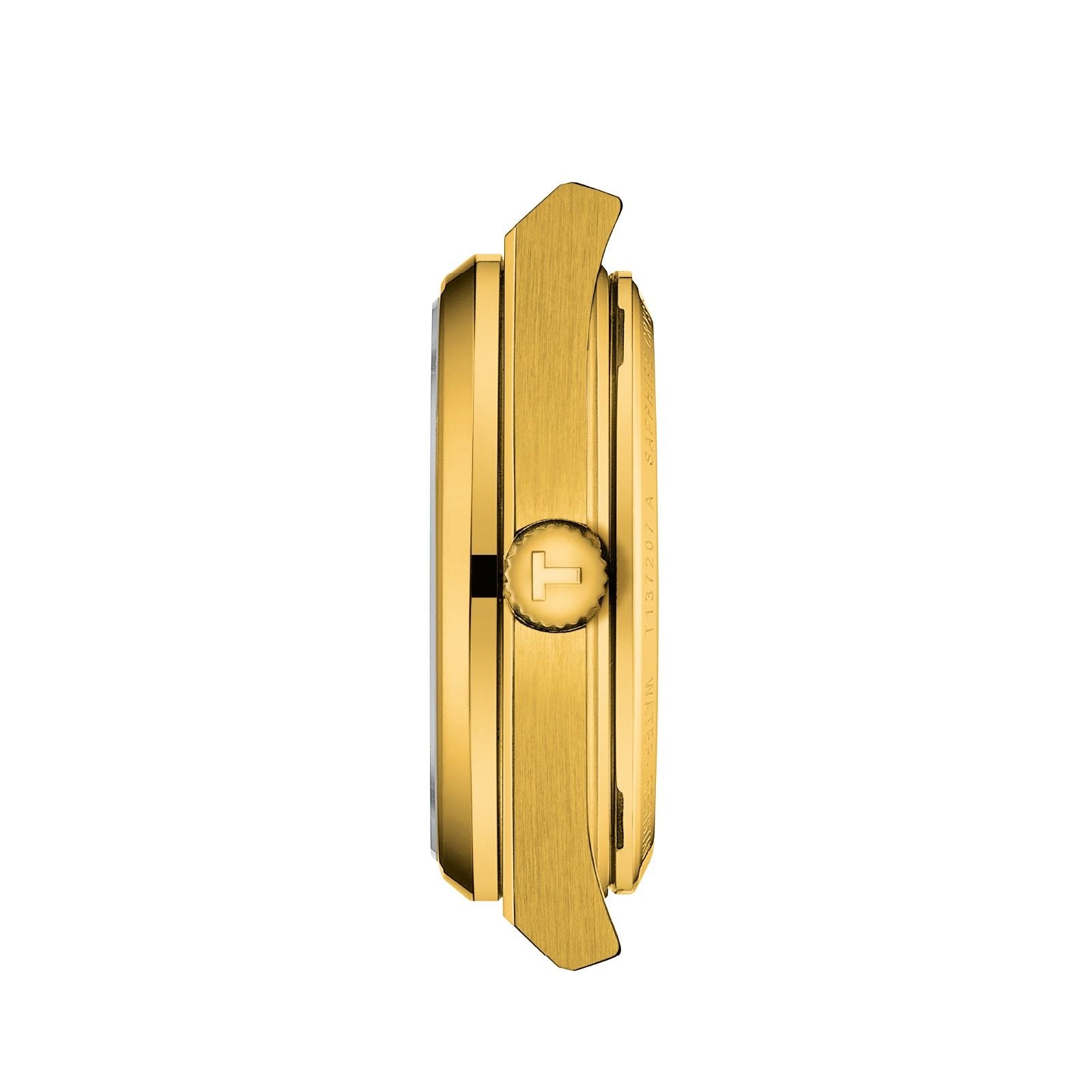 Orologio uomo auto Tissot T-Classic cassa bracciale acciaio oro 35mm T1372073302100-3