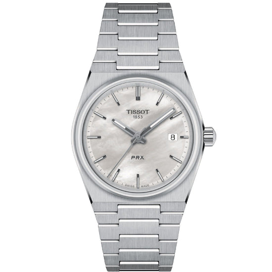 Orologio solo tempo donna Tissot T-Classic PRX in acciaio con madreperla 35 mm T1372101111100-1