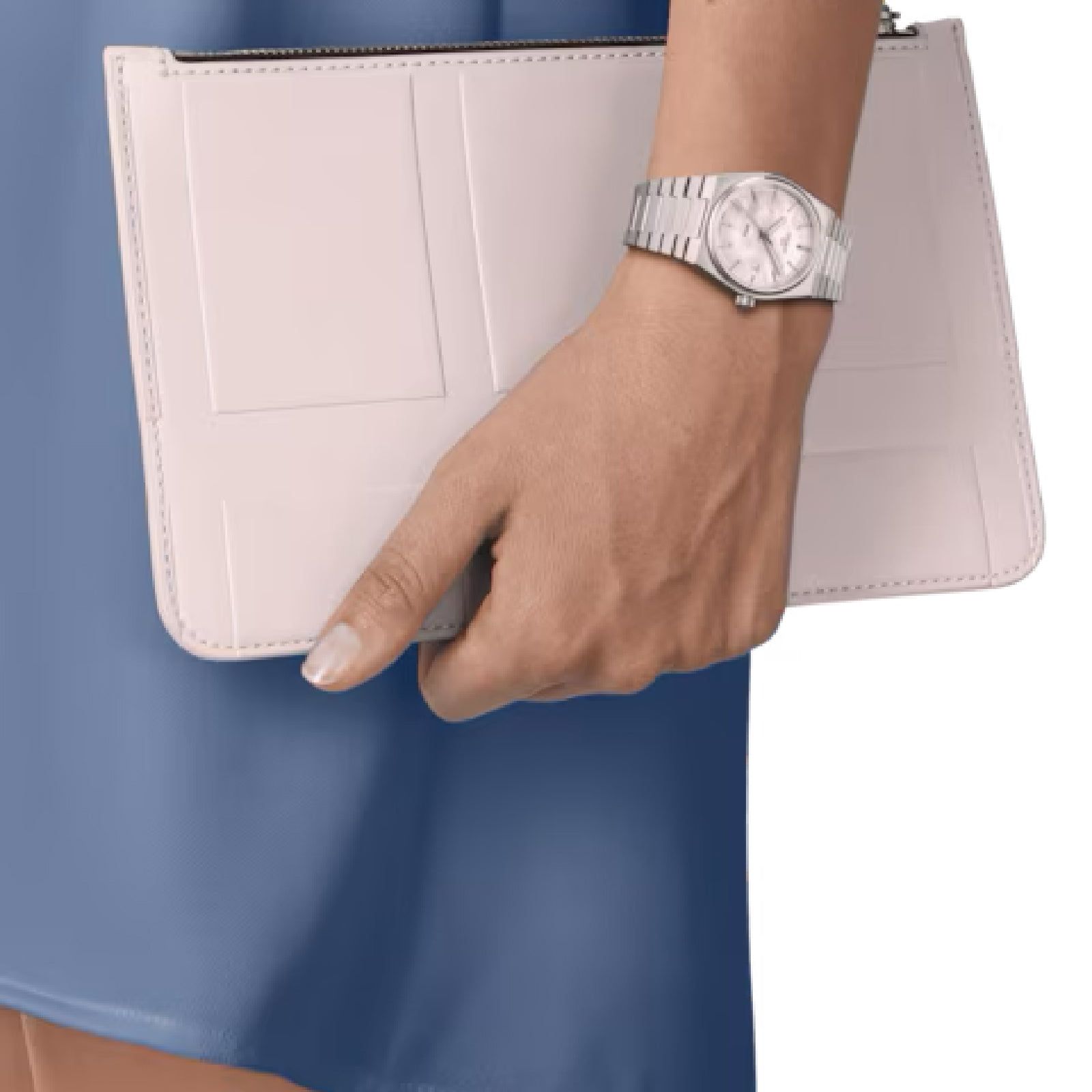 Orologio solo tempo donna Tissot T-Classic PRX in acciaio con madreperla 35 mm T1372101111100-4