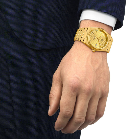 Orologio uomo auto Tissot T-Classic cassa bracciale acciaio oro 40mm T1374073302100-4