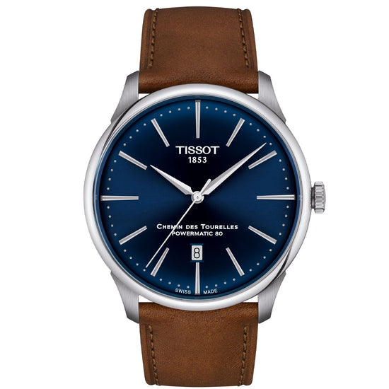 Orologio automatico uomo Tissot T-Classic acciaio e pelle marrone 42mm T1394071604100-1