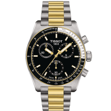 Orologio cronografo uomo Tissot T-Sport in acciaio bicolor quadrante nero 40 mm T1494172205100-1