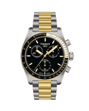 Orologio cronografo da uomo Tissot T-Sport PR516 con cassa 40 mm e bracciale in acciaio bicolor quadrante nero T1494172205100