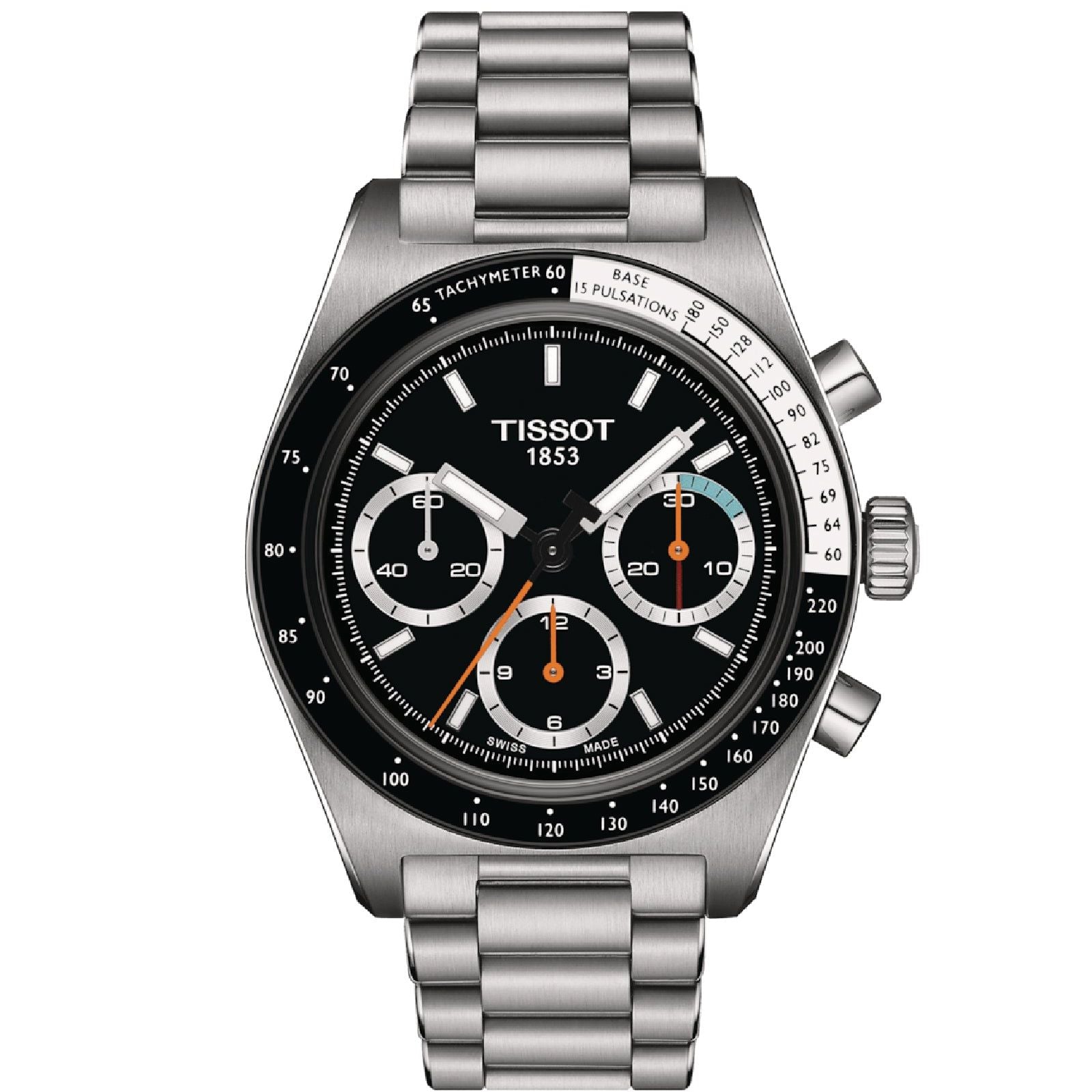 Orologio crono meccanico uomo Tissot T-Sport in acciaio quadrante nero 41 mm T1494592105100-1
