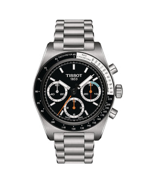 Orologio cronografo meccanico da uomo Tissot T-Sport PR516 con cassa 41 mm e bracciale in acciaio quadrante nero T1494592105100