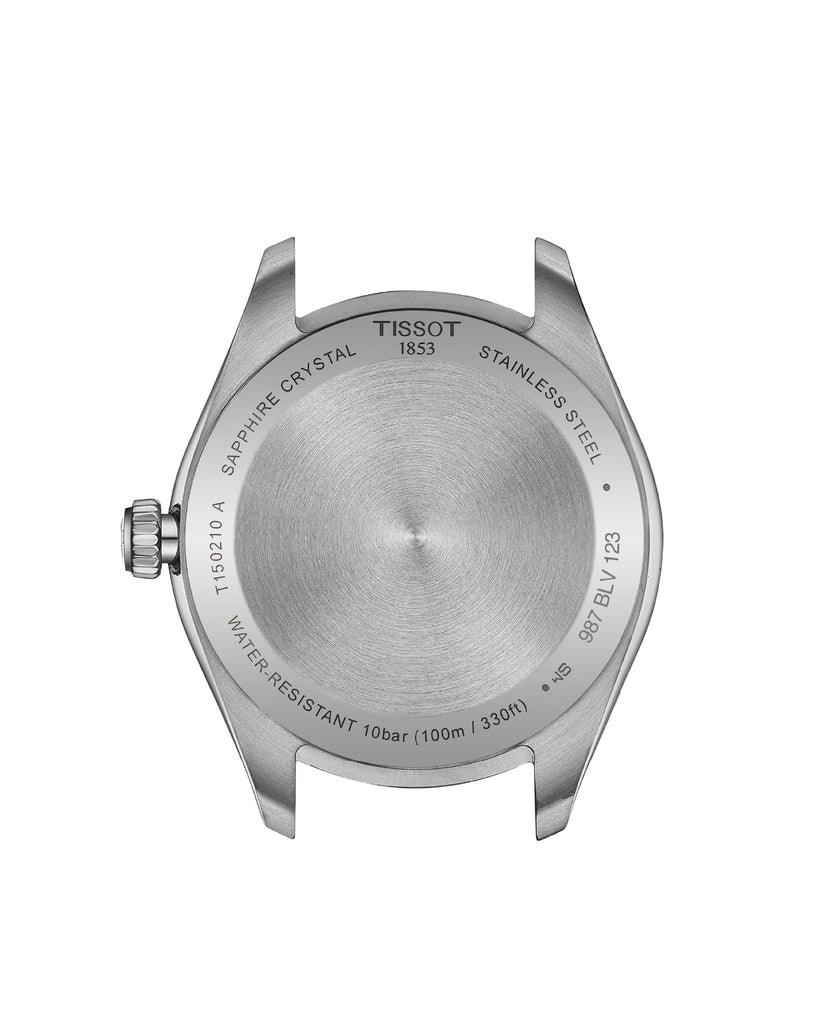 Orologio solo tempo della collezione Tissot T-Classic PR 100 unisex con cassa 34mm e bracciale in acciaio quadrante blu T1502101104100