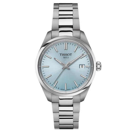Orologio solo tempo unisex Tissot T-Classic in acciaio quadrante azzurro 34mm T1502101135100-1