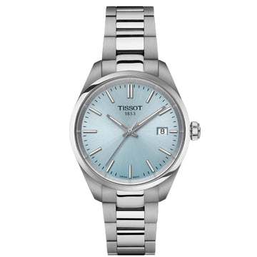 Orologio solo tempo unisex Tissot T-Classic in acciaio quadrante azzurro 34mm T1502101135100-1