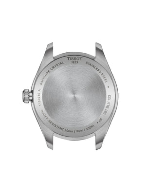 Orologio solo tempo della collezione Tissot T-Classic PR 100 unisex con cassa 34mm e bracciale in acciaio quadrante azzurro T1502101135100