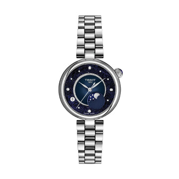 Orologio Tissot Désir acciaio quadrante blu e diamanti 29.6mm