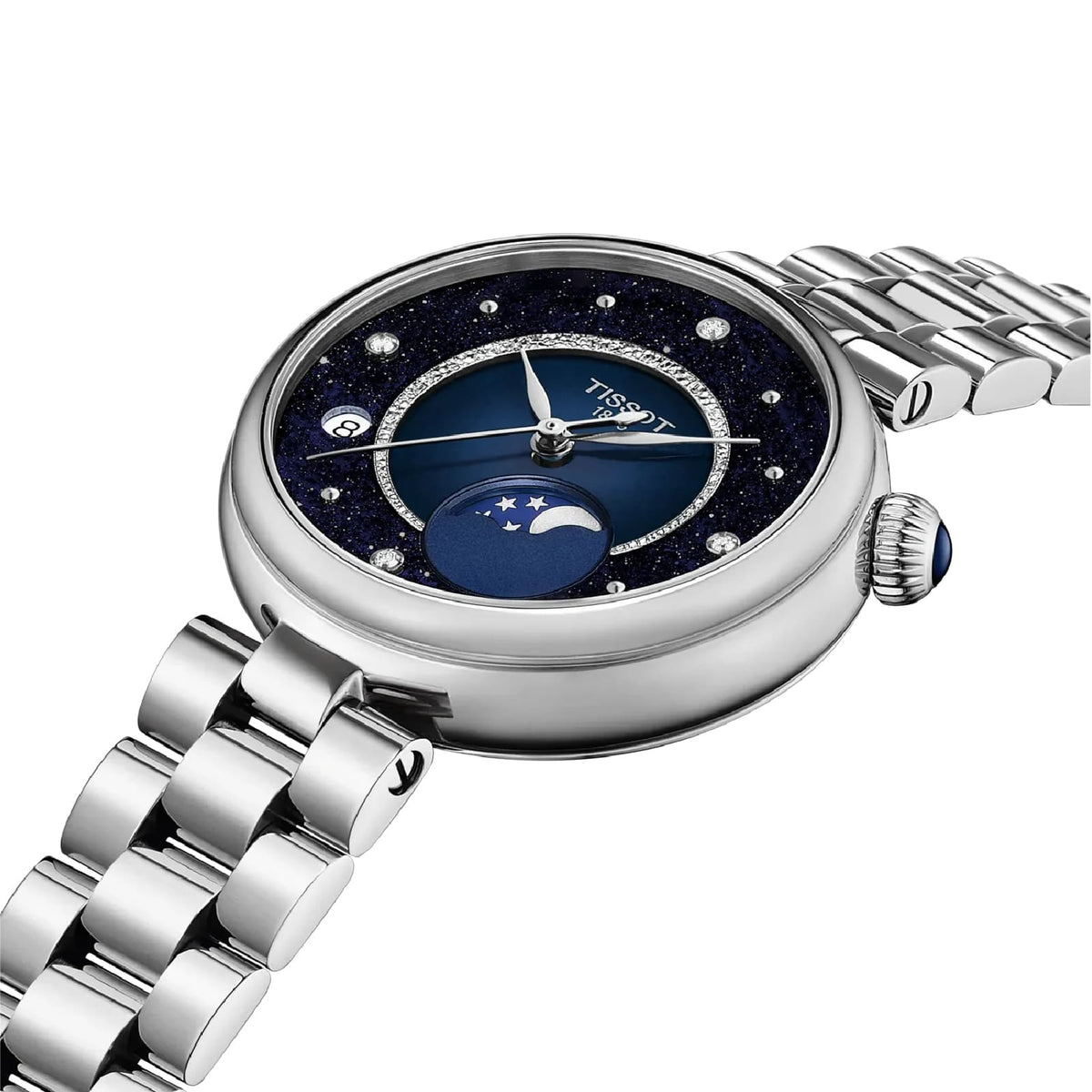 Orologio Tissot Désir acciaio quadrante blu e diamanti 29.6mm