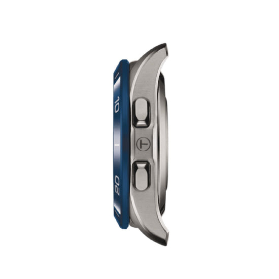 Orologio Connect Solar uomo Tissot T-Touch in titanio con cinturino silicone blu 43,75 mm T1534204705101-3