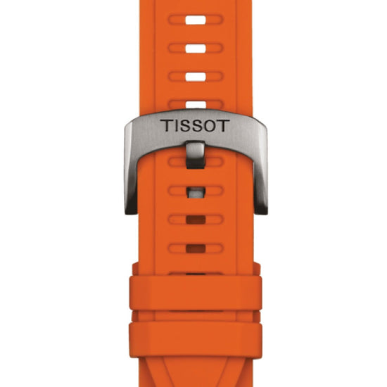 Orologio Connect Solar uomo Tissot T-Touch in titanio con cinturino silicone arancione 43,75 mm T1534204705102-4