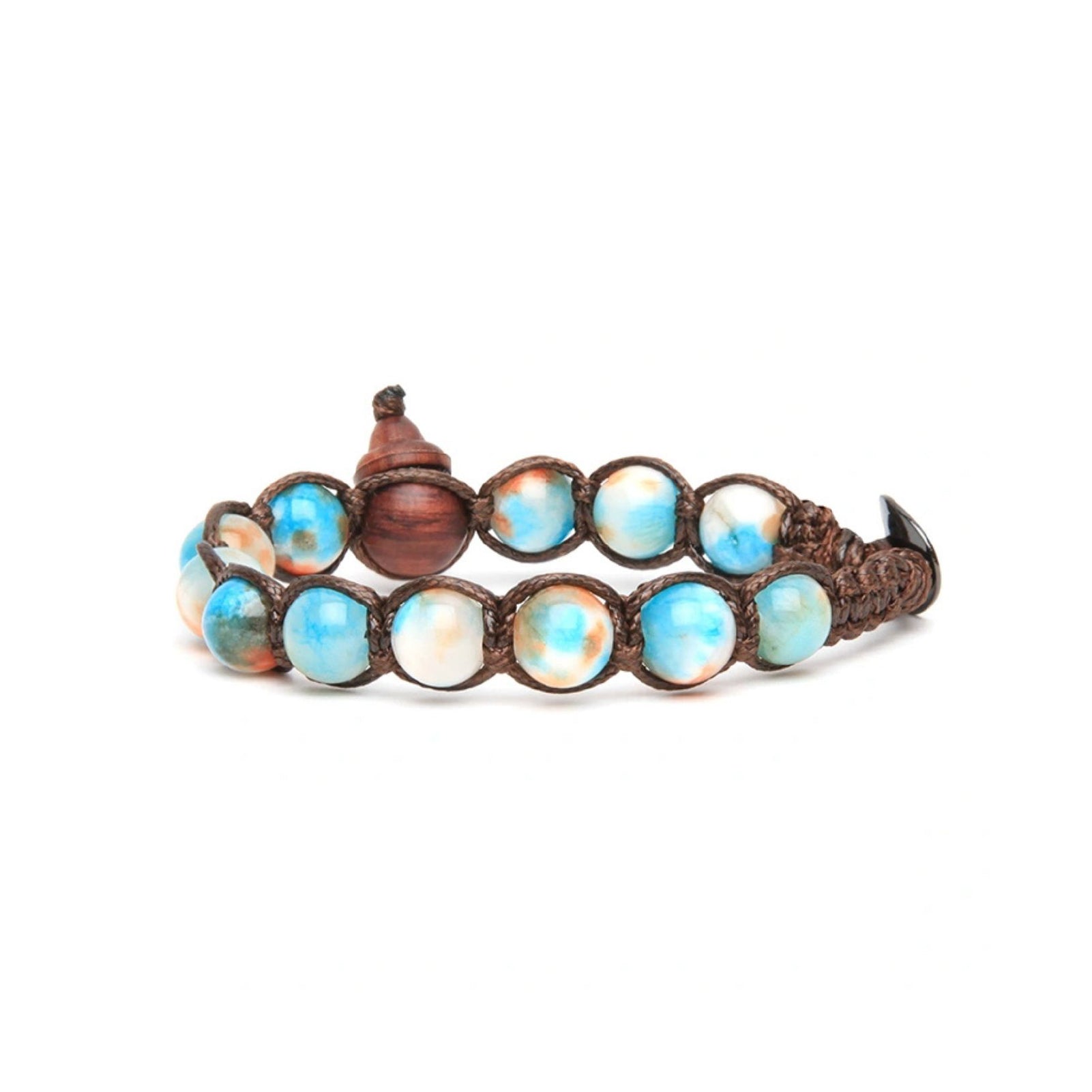 Bracciale Tamashii cordino giada azure drift e calabash REGOLABILE