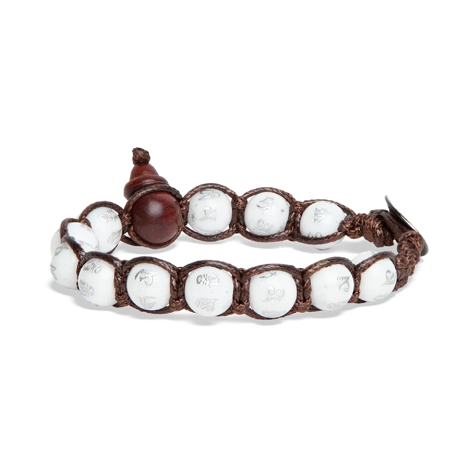 Bracciale Tamashii Mani Stone con agata bianca e calabash REGOLABILE
