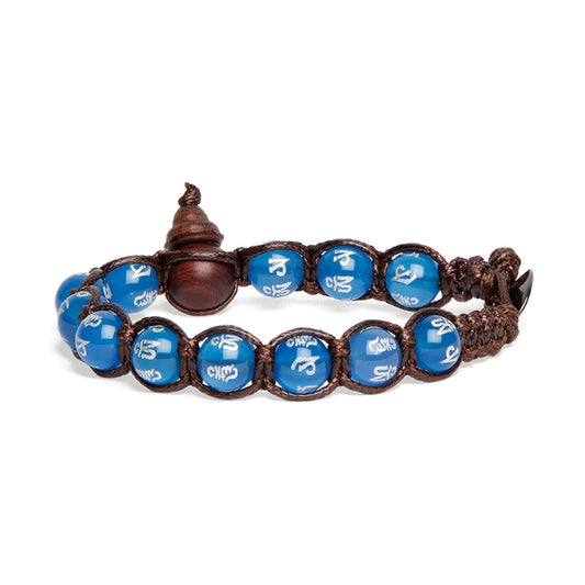 Bracciale Tamashii Mani Stone con agata blu e calabash REGOLABILE