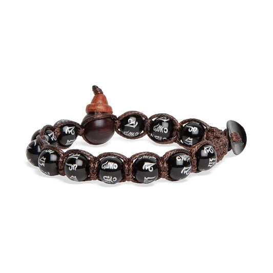Bracciale Tamashii Mani Stone con pietra onice e calabash REGOLABILE