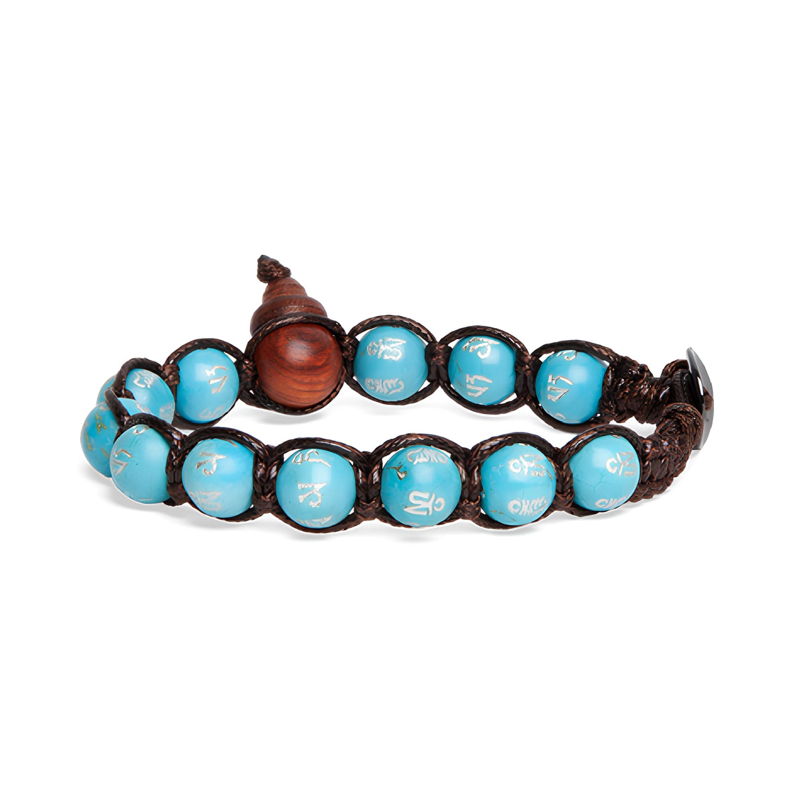 Bracciale Tamashii Mani Stone con turchese e calabash REGOLABILE