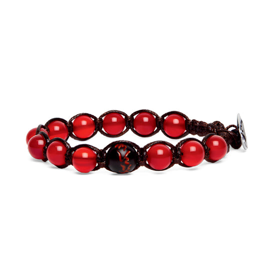 Bracciale cordino Tamashii Fuoco con pietra agata rossa REGOLABILE