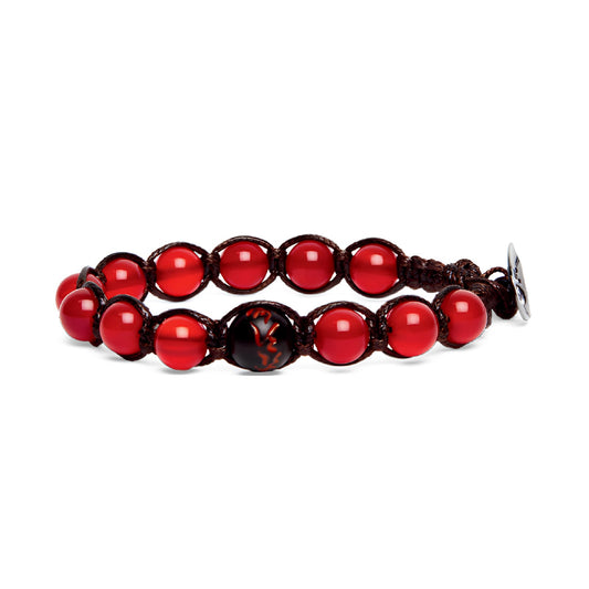 Bracciale cordino Tamashii Fuoco con pietra agata rossa REGOLABILE