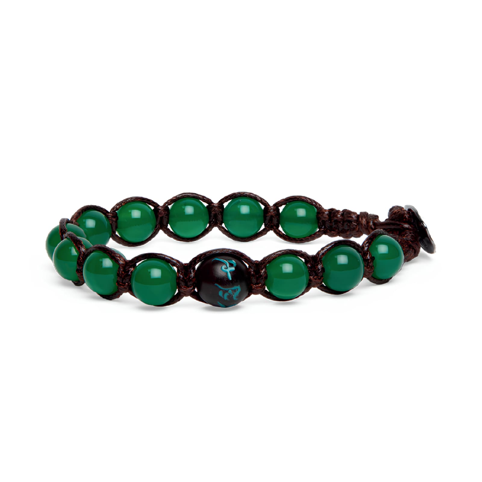 Bracciale cordino Tamashii Aria con pietra agata verde REGOLABILE