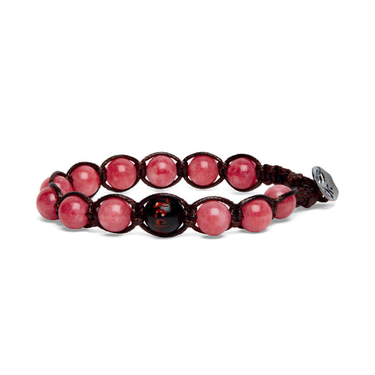 Bracciale cordino Tamashii Fuoco con pietra giada fucsia REGOLABILE