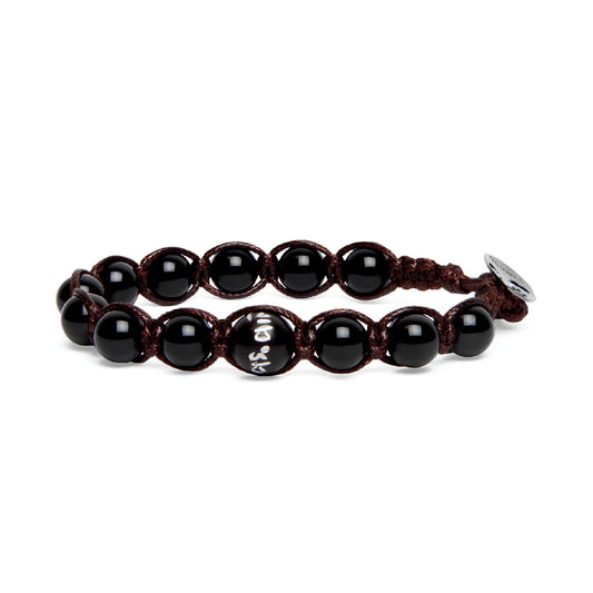 Bracciale cordino Tamashii Acqua con pietra onice nera REGOLABILE