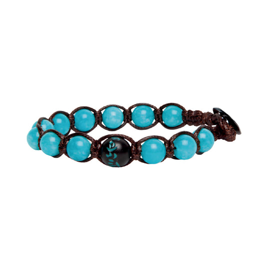 Bracciale cordino Tamashii Aria con pietra giada verde acqua REGOLABILE