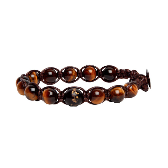 Bracciale cordino Tamashii Terra con occhio di tigre marrone REGOLABILE