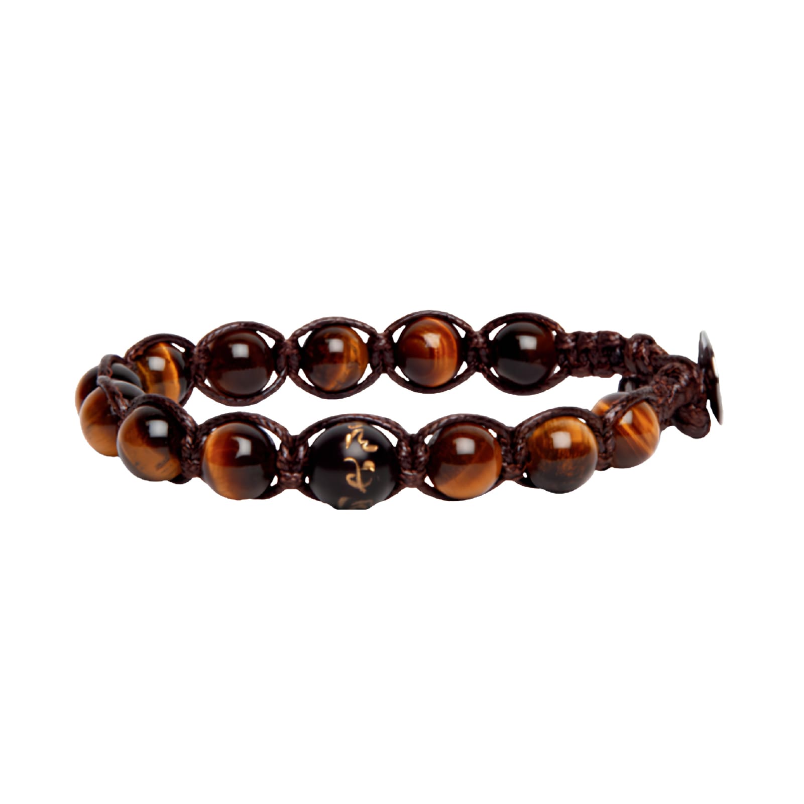 Bracciale cordino Tamashii Terra con occhio di tigre marrone REGOLABILE