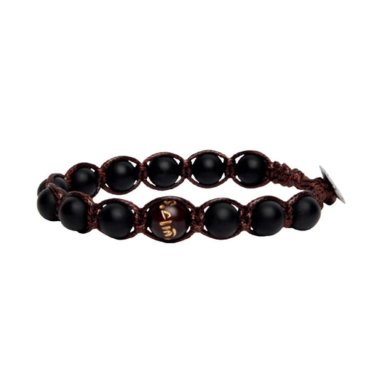 Bracciale cordino Tamashii Terra con pietra onice satinata REGOLABILE