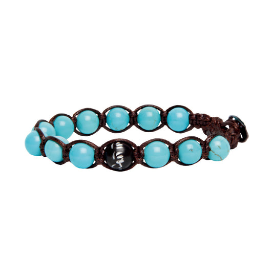 Bracciale cordino Tamashii Acqua con pietra turchese REGOLABILE
