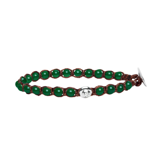 Bracciale Tamashii Essenza con calabash pietra agata verde REGOLABILE
