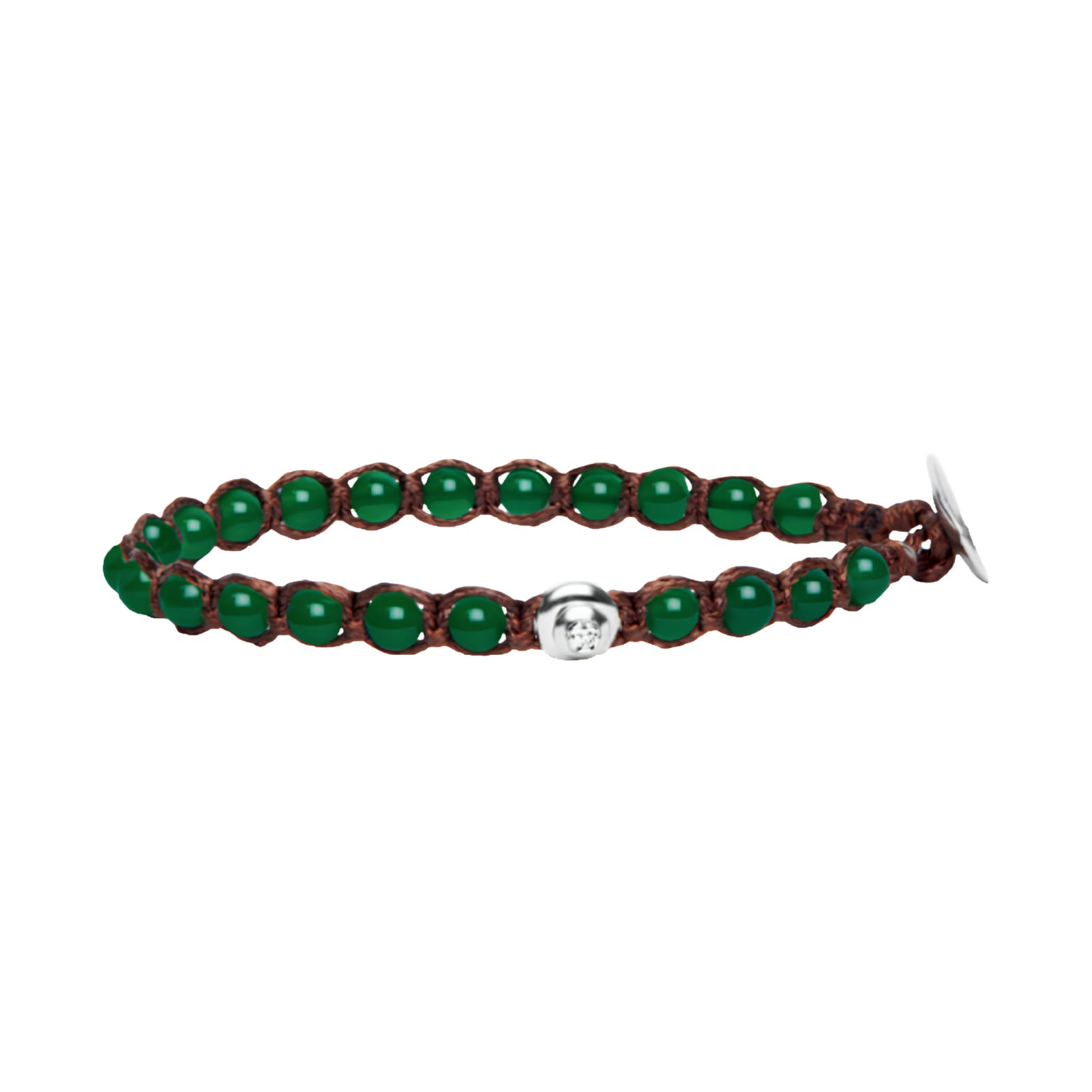 Bracciale Tamashii Essenza con calabash pietra agata verde REGOLABILE
