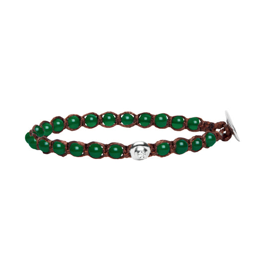Bracciale Tamashii Essenza con calabash pietra agata verde REGOLABILE