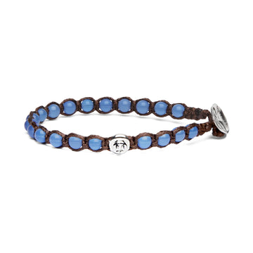 Bracciale cordino Tamashii Essenza Calabash con agata blu REGOLABILE