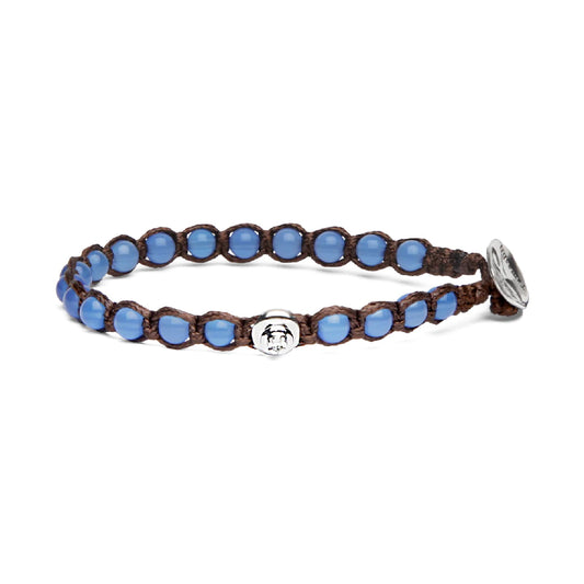 Bracciale cordino Tamashii Essenza Calabash con agata blu REGOLABILE