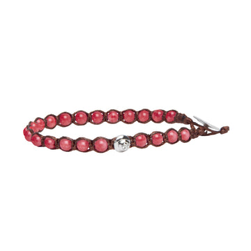 Bracciale Tamashii Essenza con calabash pietra giada fucsia REGOLABILE