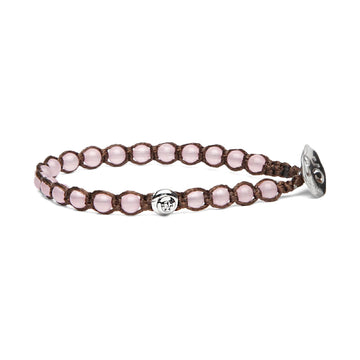 Bracciale cordino Tamashii Essenza Calabash con giada rosa REGOLABILE