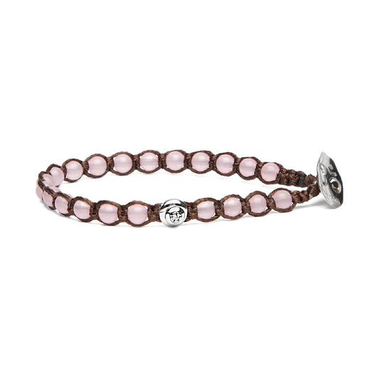 Bracciale cordino Tamashii Essenza Calabash con giada rosa REGOLABILE