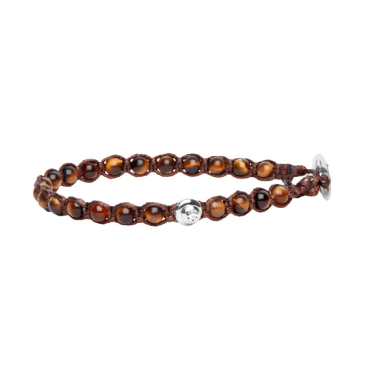 Bracciale Tamashii Essenza con calabash occhio di tigre marrone REGOLABILE