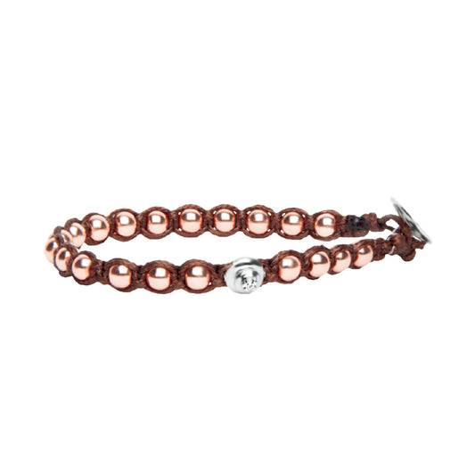 Bracciale Tamashii Essenza con calabash ematite oro rosa REGOLABILE