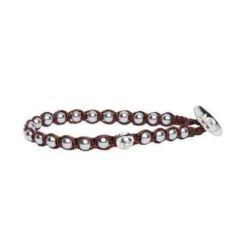 Bracciale Tamashii Essenza con calabash ematite argento REGOLABILE