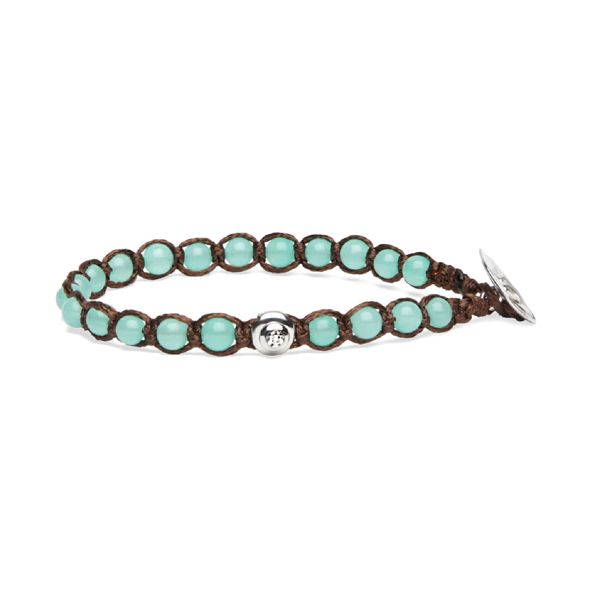 Bracciale cordino Tamashii Essenza Calabash con agata verde REGOLABILE