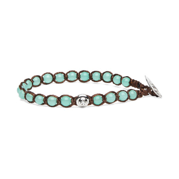 Bracciale cordino Tamashii Essenza Calabash con agata verde REGOLABILE