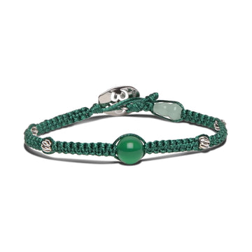 Bracciale Tamashii con Calabash in Giada e Agata verde REGOLABILE