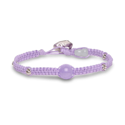 Bracciale Tamashii con Calabash in Giada e Giada lavanda REGOLABILE