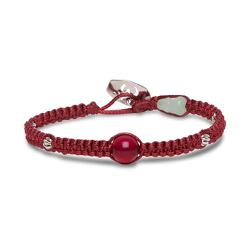 Bracciale Tamashii con Calabash in Giada e Agata rossa REGOLABILE