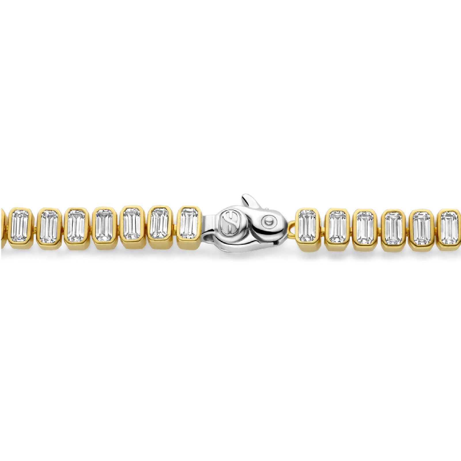 Bracciale TI SENTO Milano in argento placcato oro con zirconi Regolabile 15,7-17,5 cm